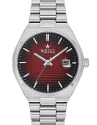 Wesse Мъжки часовник WWG209508 40мм - метална каишка - бордо циферблат - водоустойчив на 5 ATM