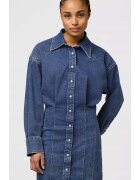 Wrangler Дамска рокля - памук/полиестер/еластан - разкроена - тъмносиня