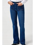 Wrangler Дамски дънки Flare - конусовидни - сини - памук