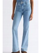 Wrangler Дамски дънки Flare с висока талия - сини - памук