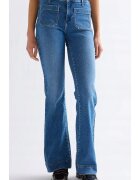 Wrangler Дамски дънки Flare - висока талия - разкроени - - памук/полиестер/еластан