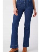 Wrangler Дамски дънки Flare - висока талия - разкроени - тъмносини - памук/еластан