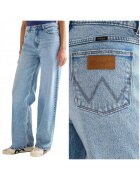 Wrangler Дамски дънки Loose Straight с висока талия - сини - памук
