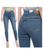 Wrangler Дамски дънки - Skinny - 100% памук - цип - дълги - 5 джоба - високо качество - сини