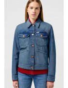 Wrangler Дамско дънково яке Heritage Jacket - стандартна кройка - синьо - 100% памук - два джоба с капак