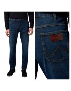 Wrangler Дънки за мъже - Larston - Slim Fit - Ниска Талия - 5 Джоба - Цип - Дълги - Памук - W36-L34 US - Сини