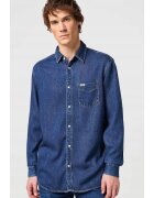 Wrangler Мъжка риза - 1 джоб - стандартна кройка - тъмносиня - деним