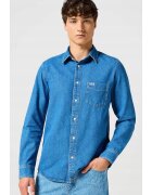 Wrangler Мъжка риза - деним - стандартна кройка - цвят Mid Stone