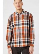 Wrangler Мъжка риза - каре - многоцветна - памук - къс ръкав - извънгабаритна