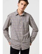 Wrangler Мъжка риза - класическа - памук - бежова - къс ръкав - стандартна кройка -