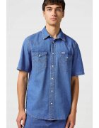 Wrangler Мъжка риза - модел Western - къс ръкав - синя - памук