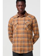 Wrangler Мъжка риза - модел Western - памук - кафява - синя - къс ръкав - стандартна кройка