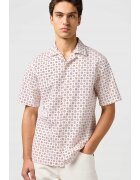 Wrangler Мъжка риза - RESORT SHIRT - бяла - памук - къс ръкав - стандартна кройка