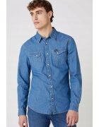 Wrangler Мъжка риза - Slim Fit - Синя - Памук