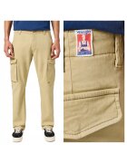 Wrangler Мъжки панталони - Casey Jones Cargo - дълги - прав силует - средна талия - 5 джоба - цип - памук - бежови