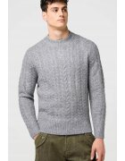 Wrangler Мъжки пуловер - CABLE KNIT - топъл - - памук - цип