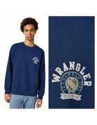 Wrangler Мъжки суичър - Crewneck Sweatshirt - Стандартна кройка - Кръгло деколте - Без джобове - Дълъг ръкав - Памук - Без закопчаване - 4XL INTL
