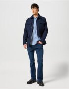 Wrangler Мъжко яке - Преходно яке - Стандартна кройка - Класически дизайн - Дълъг ръкав - 2 джоба - С цип - Памук - S INTL - Синьо