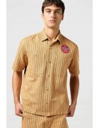 Wrangler Риза Casey Jones - оранжева със зелени райета - памук - свободна кройка - комплект с два джоба