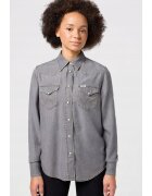 Wrangler Риза Regular - деним - oyster gray - класическа кройка - два джоба - 100% лиосел