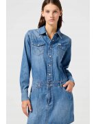 Wrangler Рокля тъмносиня - синя - памучна - с джобове и цип
