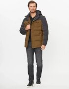 Wrangler Яке за мъже - пухено яке - стандартна кройка - класически дизайн - дълги ръкави - 2 джоба - с цип - памук - 3XL INTL - кафяво