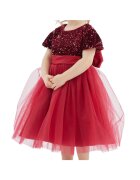 ZOYA Fashion Елегантна рокля Elisa за малки момичета - бордо - пайети и тюл - идеална за специални събития