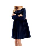ZOYA Fashion Елегантна рокля Leta за момиче - тъмно синя - плисиран дизайн - удобна и изискана - идеална за специални поводи