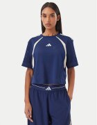 adidas Тениска от техническо трико Hyperglam 3-Stripes Color Block KQ5753 Loose Fit