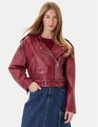 BOSS Кожено яке C_Sadora 50543026 Regular Fit