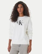 Calvin Klein Jeans Суитшърт Monologo LV047B234G Бял Relaxed Fit