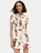 Desigual Рокля тип риза Fini 26SWVW48 Екрю Regular Fit