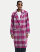 Desigual Вълнено палто Pinkcheck 25WWEW15 Regular Fit