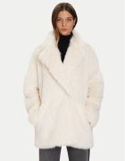 Eleh Кожено палто Bianco Panna EFW250385 Екрю Regular Fit