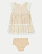 GAP Елегантна рокля 646791-00 Екрю Regular Fit