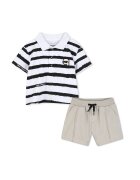 KARL LAGERFELD KIDS Комплект от тениска с яка и къси панталони Z31068 M Regular Fit