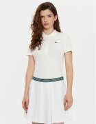Lacoste Тениска с яка и копчета DF5377 Екрю Slim Fit