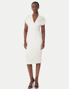 Patrizia Pepe Коктейлна рокля 8A1663/A6F5-W409 Екрю Regular Fit