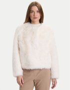 Rinascimento Кожено палто CFC0122217003 Екрю Regular Fit