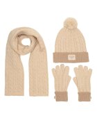 Roxy Комплект шапка шал и ръкавици RX-KF-001-AW24 Бежов