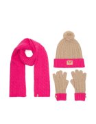 Roxy Комплект шапка шал и ръкавици RX-KF-001-AW24 Розов