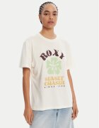 Roxy Тишърт Hangloose Poster ERJZT06018 Екрю Regular Fit