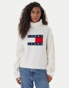Tommy Jeans Поло Flag DW0DW22108 Екрю Relaxed Fit