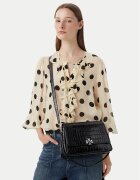 Tory Burch Дамска чанта Charlie Embossed Croc Shoulder Bag 183354