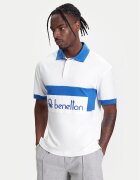 United Colors of Benetton Тениска с яка и копчета 3MCYU301U Regular Fit