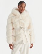 Yes London Кожено палто LC/2077 Кремав Regular Fit