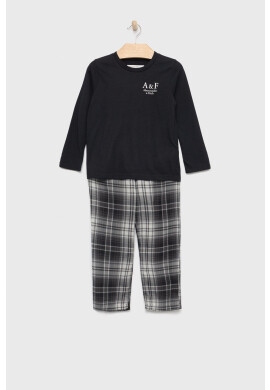 Abercrombie & Fitch Детска пижама в черно с изчистен дизайн - Pepit.bg