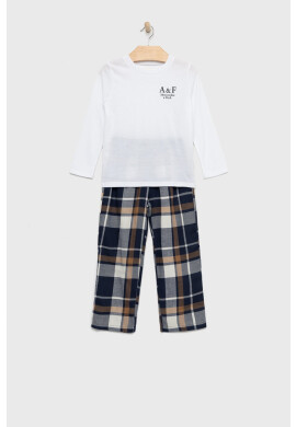 Abercrombie & Fitch Детска пижама в бяло с изчистен дизайн - Pepit.bg