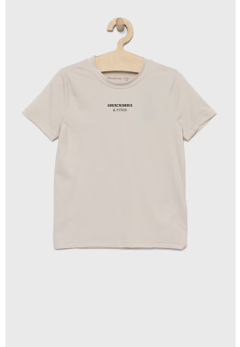 Abercrombie & Fitch Детска тениска в бежово с принт - Pepit.bg