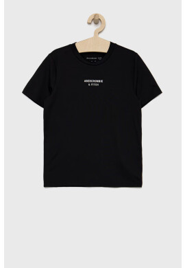 Abercrombie & Fitch Детска тениска в черно с принт - Pepit.bg